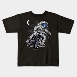 Astronaut Motorbike Litecoin Lite Coin LTC To The Moon Crypto Token Cryptocurrency Wallet Birthday Gift For Men Women Kids Kids T-Shirt